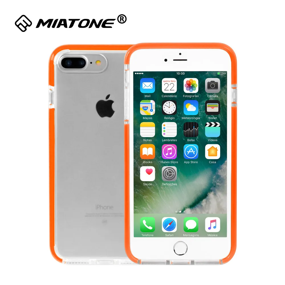 Чехол для Iphone 7 Plus 8 эргономичный тонкий полностью защитный прозрачный ТПУ + TPE
