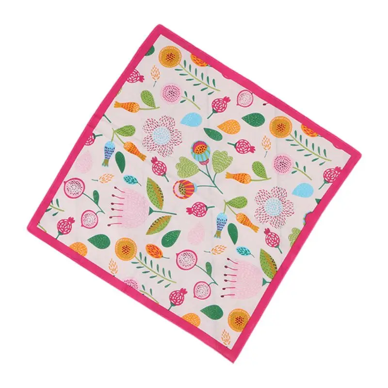 35x35cm Children Baby 60s Cotton Square Handkerchief Cute Cartoon Animal Fish Printing Toddler Towels Sweet Candy Color Hankies