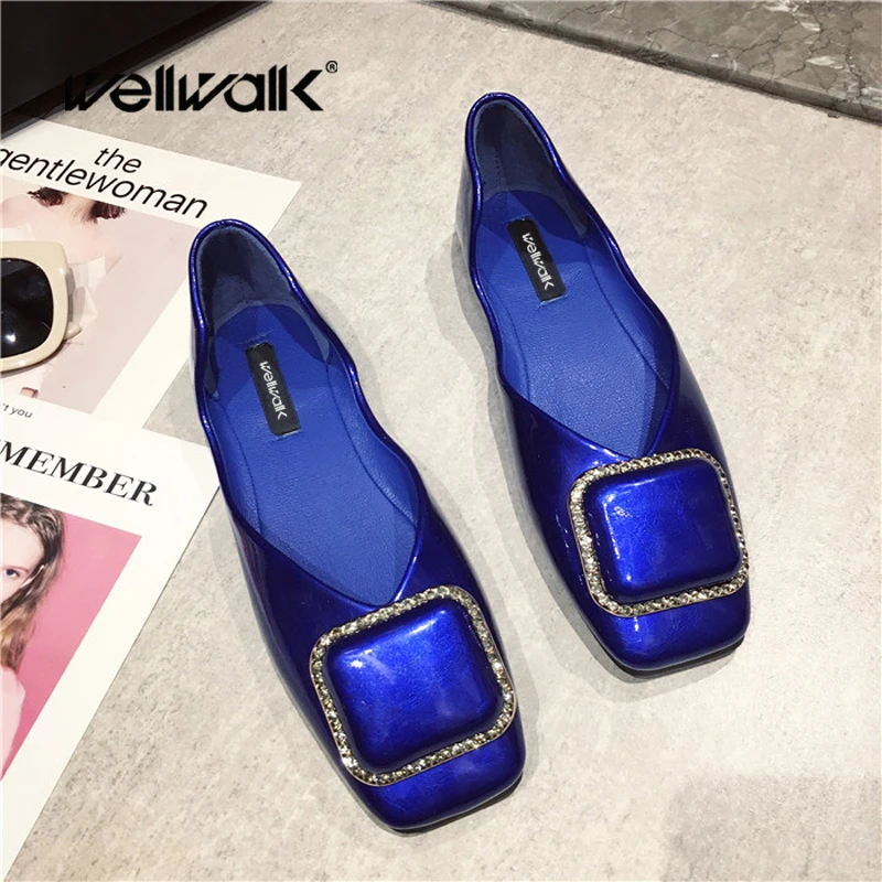 Wellwalk/синие балетки на плоской подошве женская повседневная обувь женские