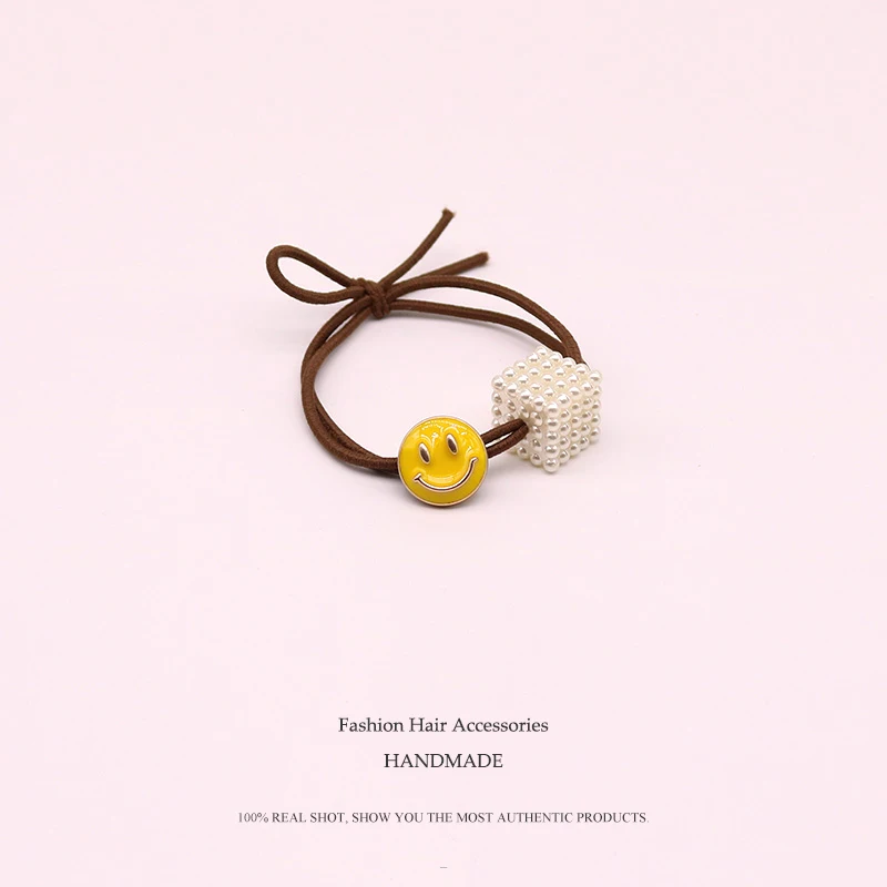 Euhra Polyester Sweet Elastic Hair Brands Candy Color Smiley Face Headwear |