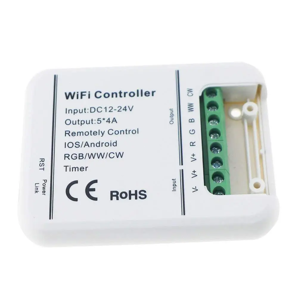 

16Million Colors Wifi 5 channels RGB/WW/CW LED Controller Smart Phone Control Music and Timer Mode Wifi LED Controller