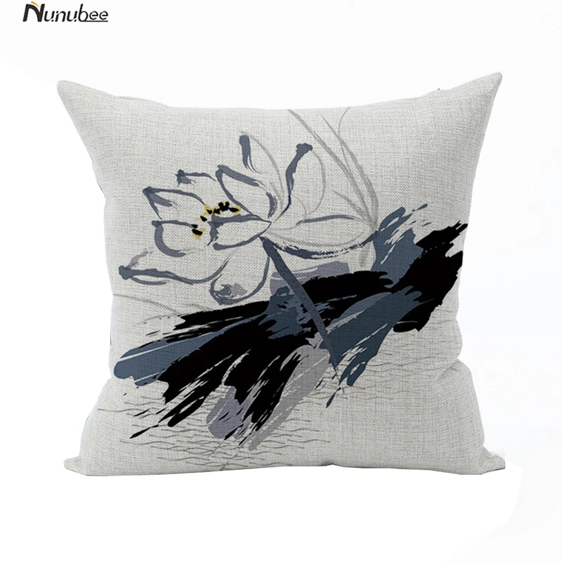 Retro Chinese Style Lotus Creative Cotton Seat Cushion Office Car Sofa Home Decoration CushionCover PillowCase | Дом и сад