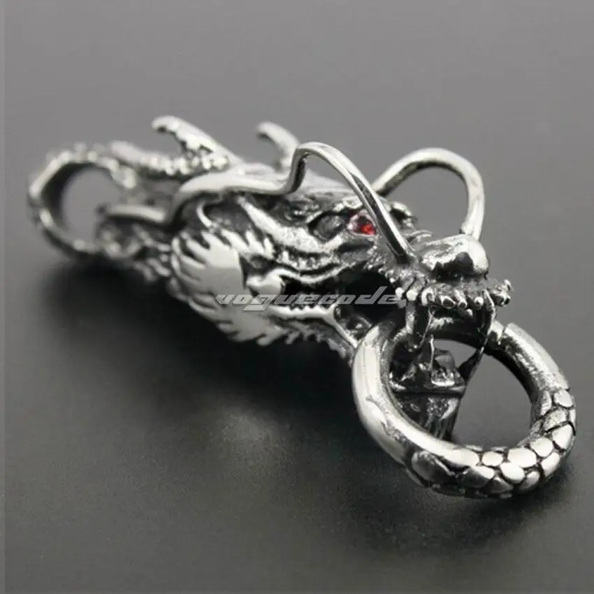 316L нержавеющая сталь красные глаза кулон с драконом мужские байкерские в стиле