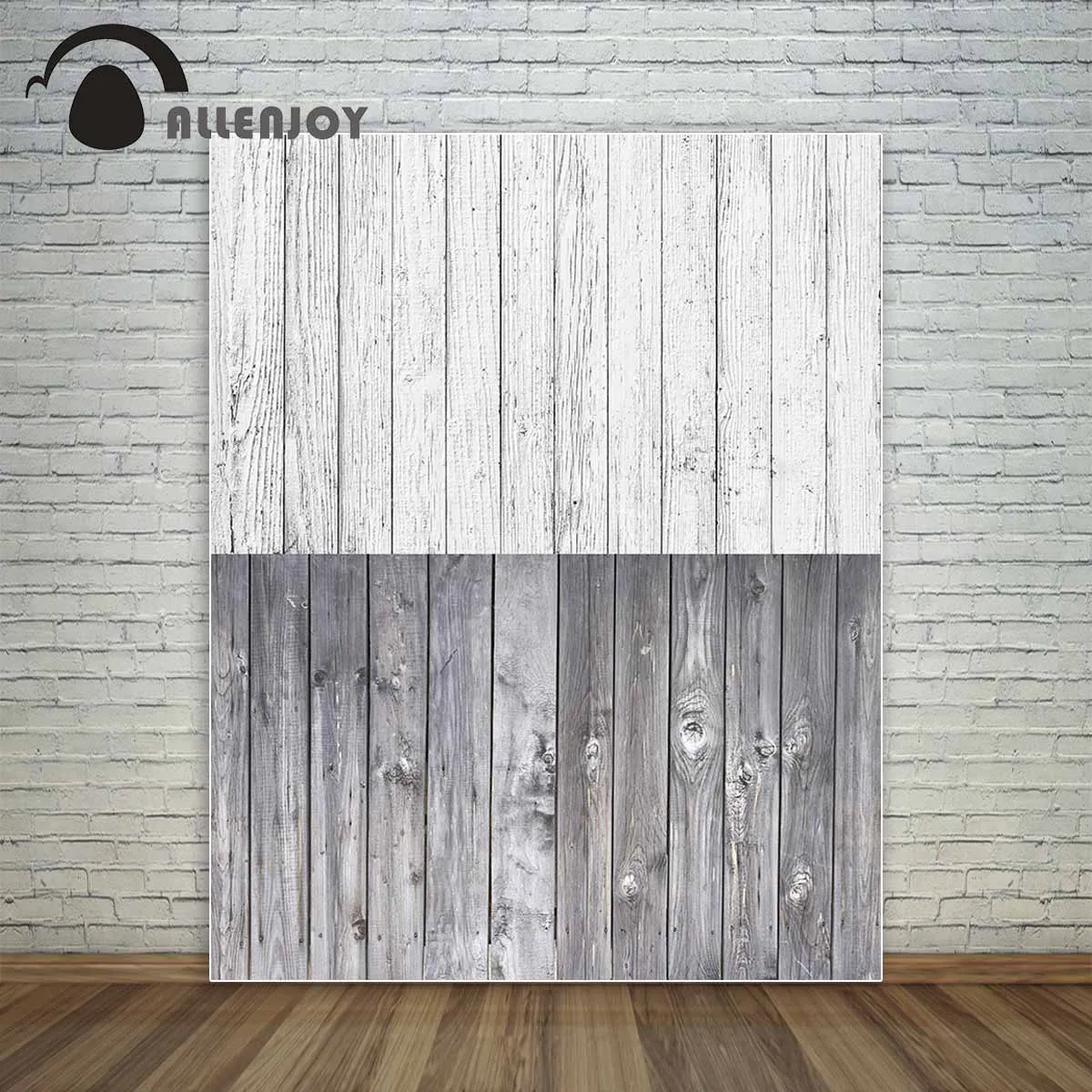 Фон для фотосъемки Allenjoy с двумя серыми деревянными досками домашних питомцев и