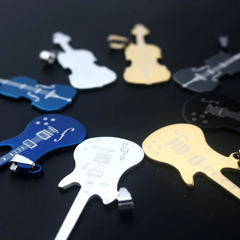 Модное мужское ожерелье 4 цветов из нержавеющей стали гитарное не