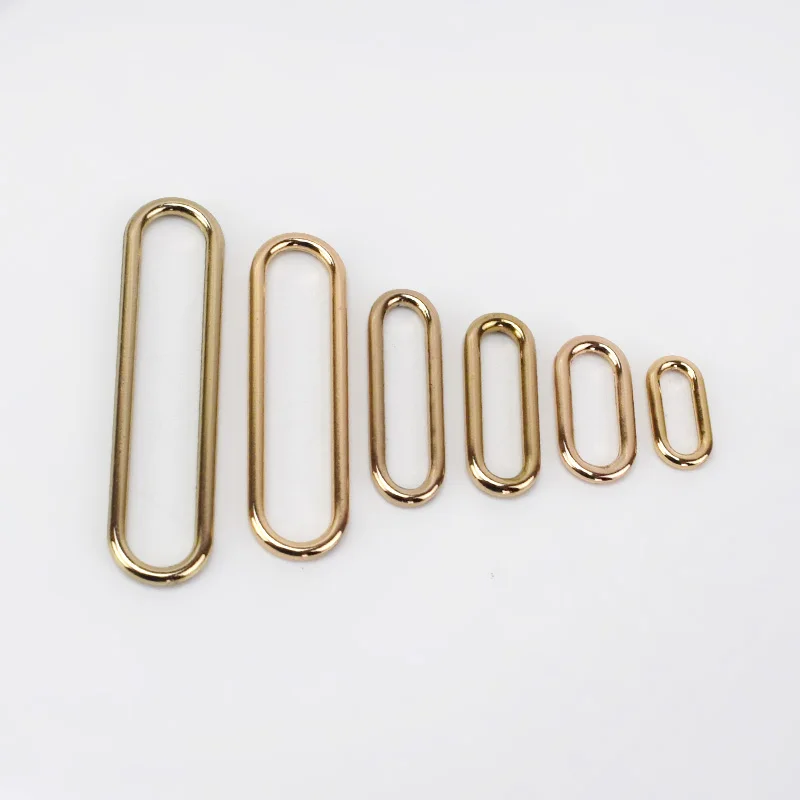 gold Meetee 10 шт. 15-60 мм бесшовные овальные металлические пряжки уплотнительное кольцо ремень ветровка Кнопка регулировки крюк застежка DIY аксессуары для одежды - Цвет: gold