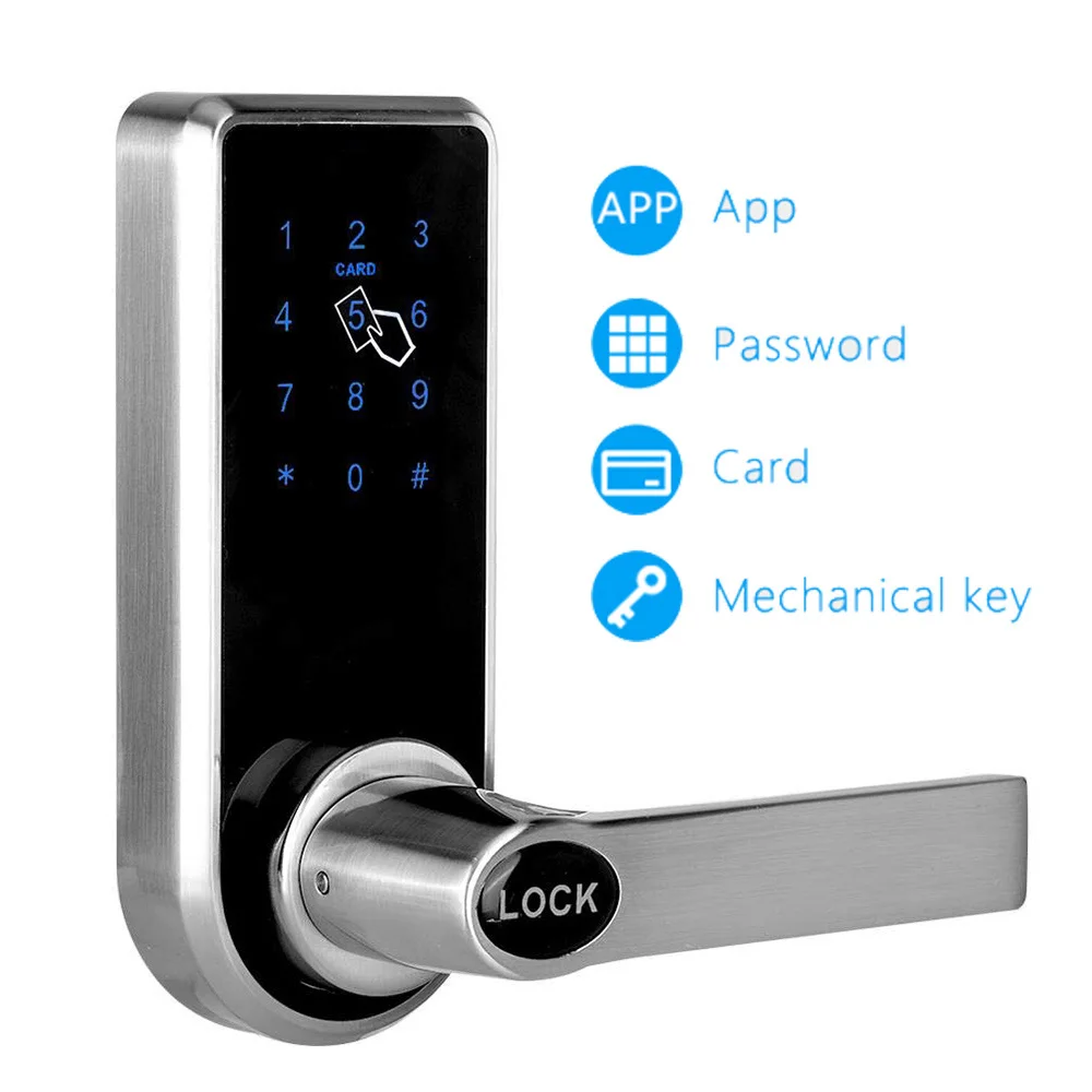 Silver Bluetoothcard Отельный дверной замок RFID смарт-карты системы с охранной дверью цифровой пароль дверные замки YOHEEN YJ818 - Цвет: Silver Bluetoothcard
