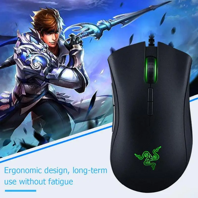 Razer DEATHADDER ELITE игровая мышь USB Проводная эргономичная игровая мышь с подсветкой 16000 dpi программируемая оптическая мышь для макросъемки