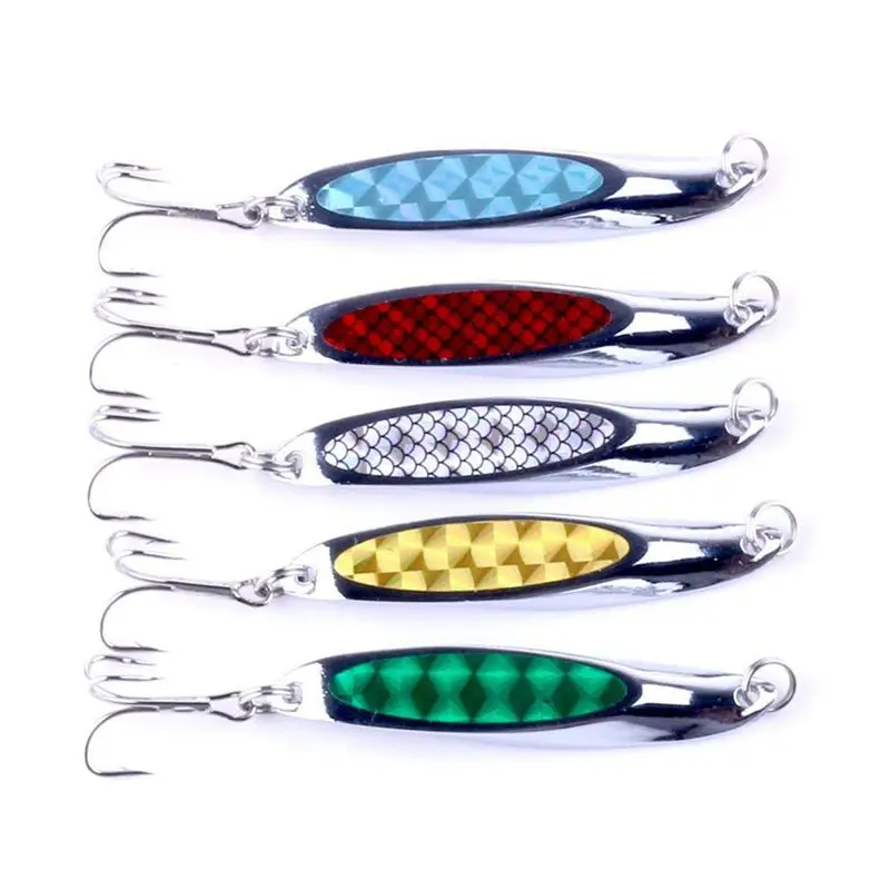 Лот 5 рыболовные ложки Тонущая металлическая приманка троллинг и литье Лазерная