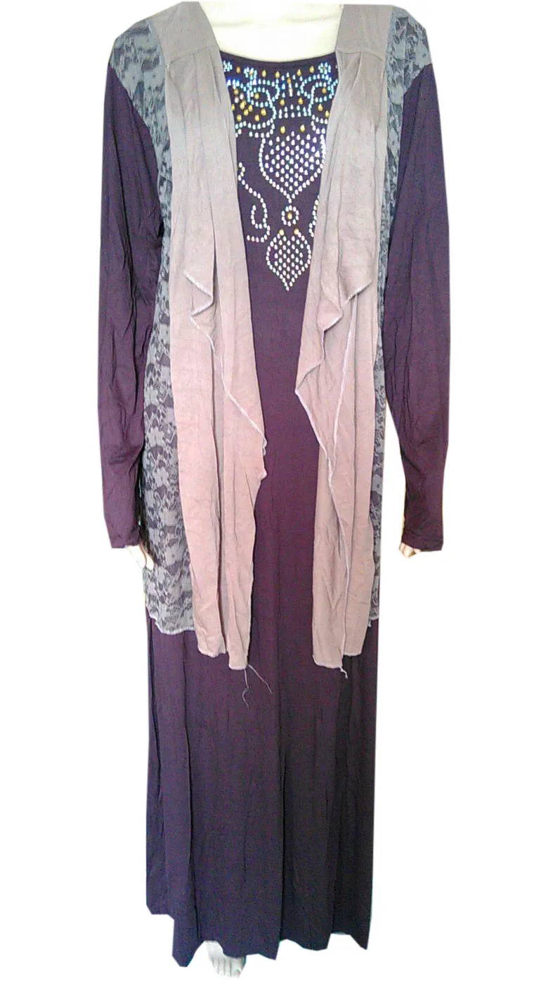 coffee 2 Распродажа Arabia Muslin длинный халат с длинными рукавами ABAYA темно-синий коричневый - Цвет: coffee 2