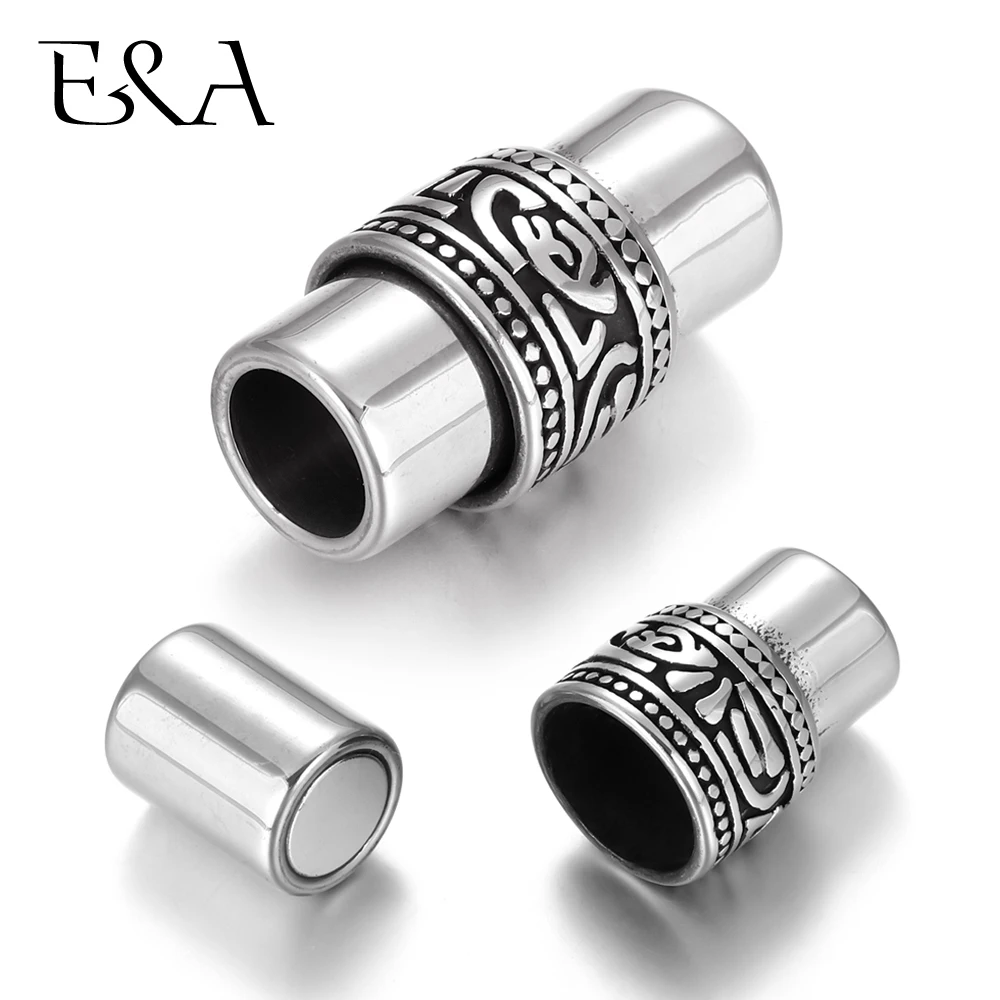 

Stainless Steel Magnetic Clasp Hole 8mm Leather Cord Clasps Magnet Buckle DIY Bracelet Supplies Jewelry Making Components