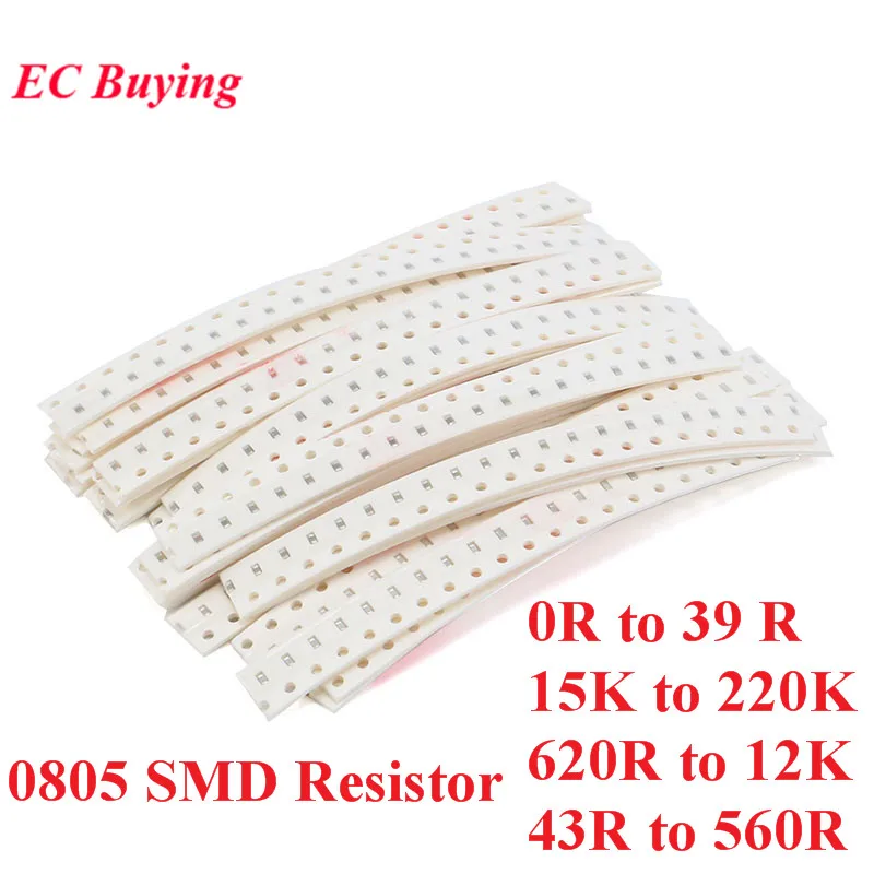 500pcs 0805 SMD Resistors Kit Assorted Kit 5% Sample Kit Sample Bag DIY Kit Electronic Component 25 Values*20pcs