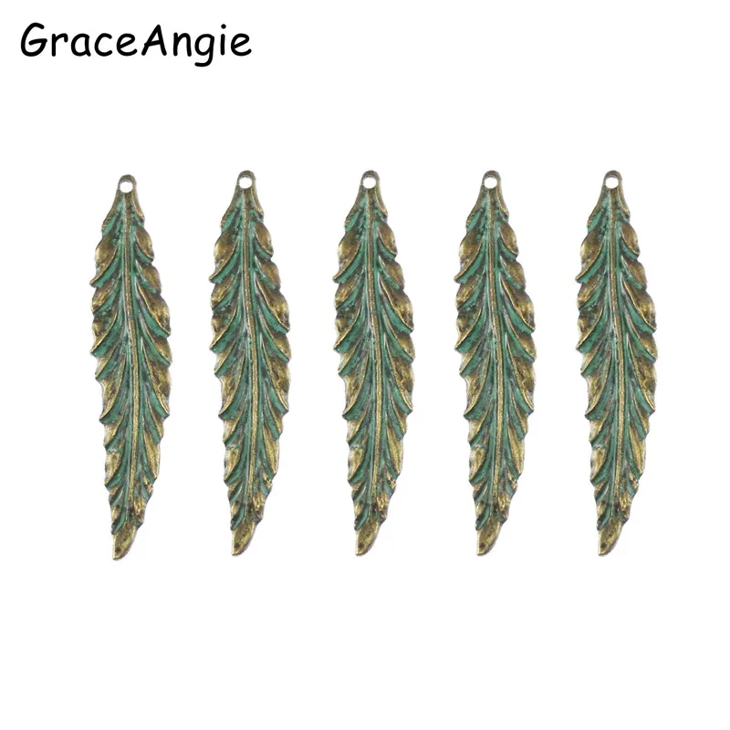 20 штук большой покрытый платиной Винтаж листьев прелести Цепочки и ожерелья листья для большие серьги DIY Богемия Шарм ювелирных изделий стиль