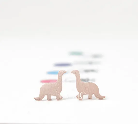 1pair Золото Серебро Розовое золото. Серьги в форме динозавров. | Украшения и