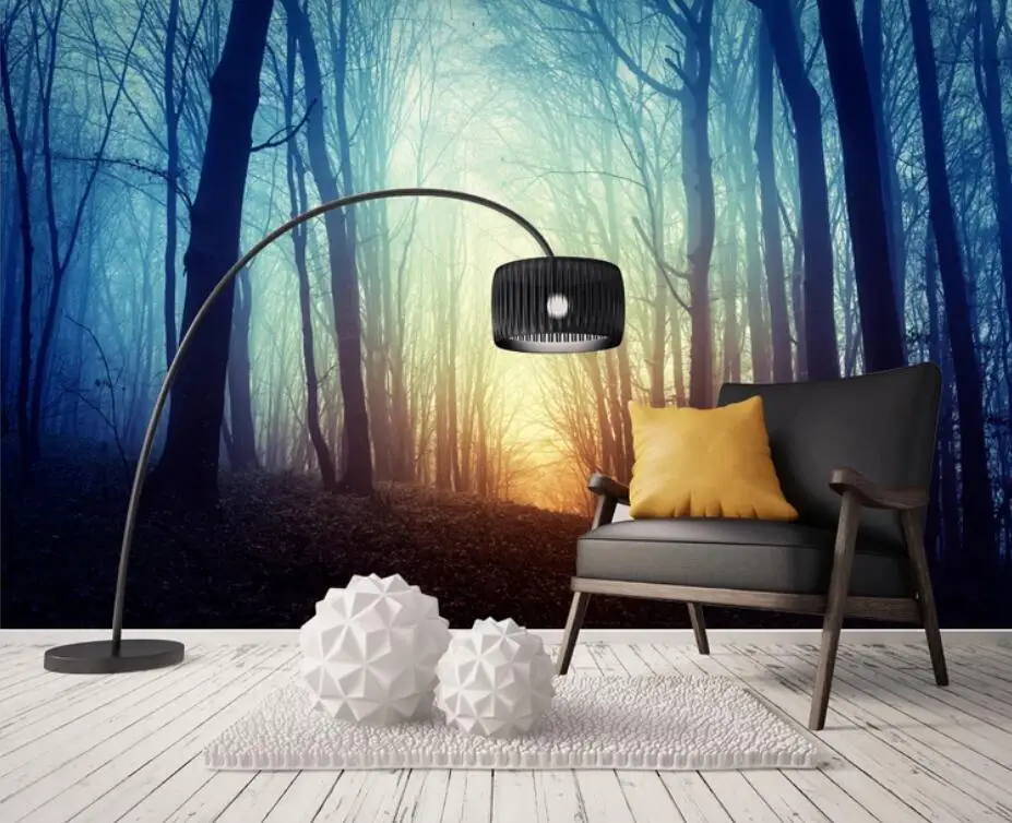 3D Misty Forest Wallpaper Mural for Living Room Bedroom Sofa TV Background Wall Covering Photo Fog Nature Murals | Обустройство дома