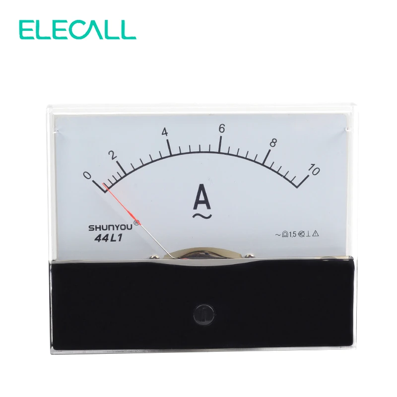 

ELECALL 44L1 10A Аналоговая Панель Амперметр переменного тока 0-10A вертикальная установка