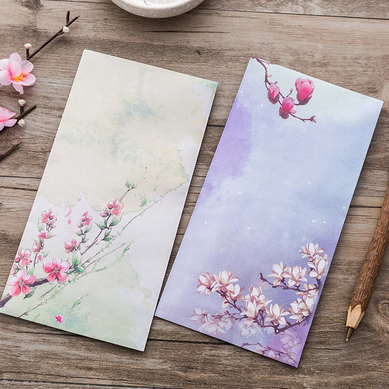 Конверт в винтажном китайском стиле с цветами лотоса 10 шт./лот сделай сам крафт
