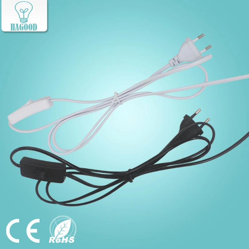 

1.8m line Cable 303 On Off Power Cord For LED Lamp with Button switch EU Plug Light Switching Transparent Wire Extension