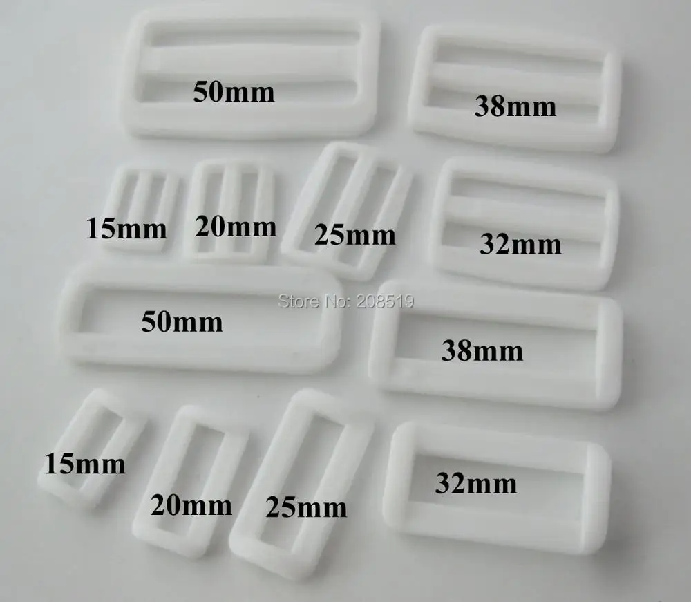 50pcs Adjustable Square Buckle 15mm/20mm/25mm/32mm/38mm/50mm White Plastic Buckles fitting Bags/garment/sewing supplies | Дом и сад
