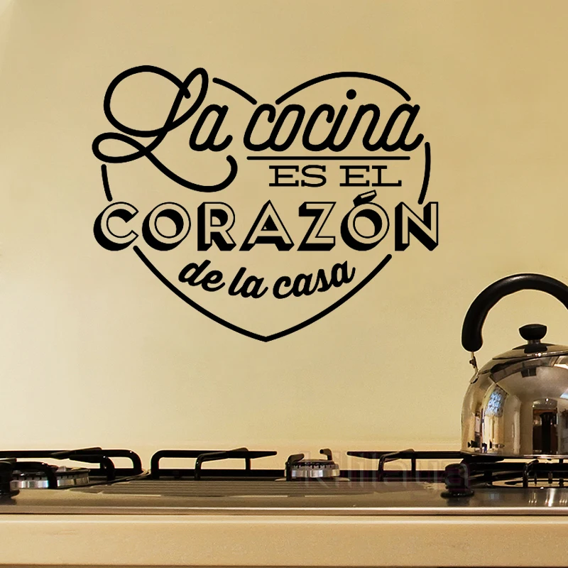 

Spain Kitchen Proverbs Vinyl DIY Wall Stickers Home Decoration Living room Bedroom Wall Decals Art Murals JG2641