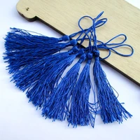 100pcslot about 12 5cmdeep blue color polyester charm tassel for home decore curtain fitting bookmark curtains 2018