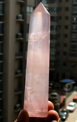 

Natural Rock pink ROSE Quartz Crystal Point Healing