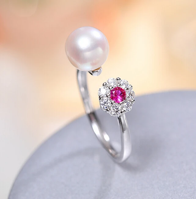 DYY+++501 Mei 8-8.5mm round white light coagulation freshwater pearl ring | Украшения и аксессуары