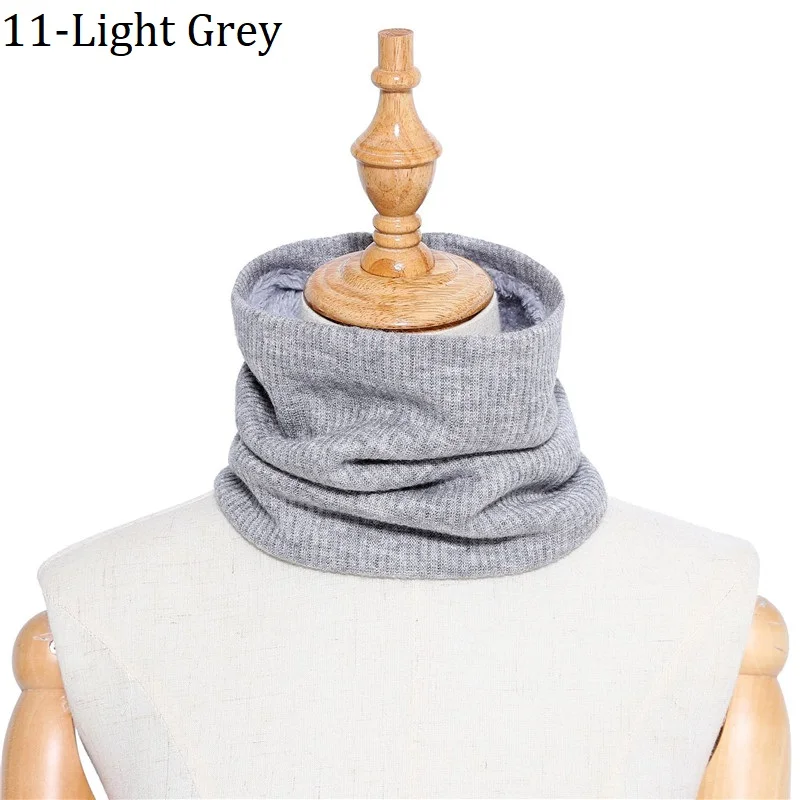 Light Grey Новинка, шерстяной Теплый зимний шарф для мужчин и женщин, вязаный шарф с кольцом, шарф, шарф унисекс, кашемировый шарф, флисовые шарфы для женщин - Цвет: Light Grey