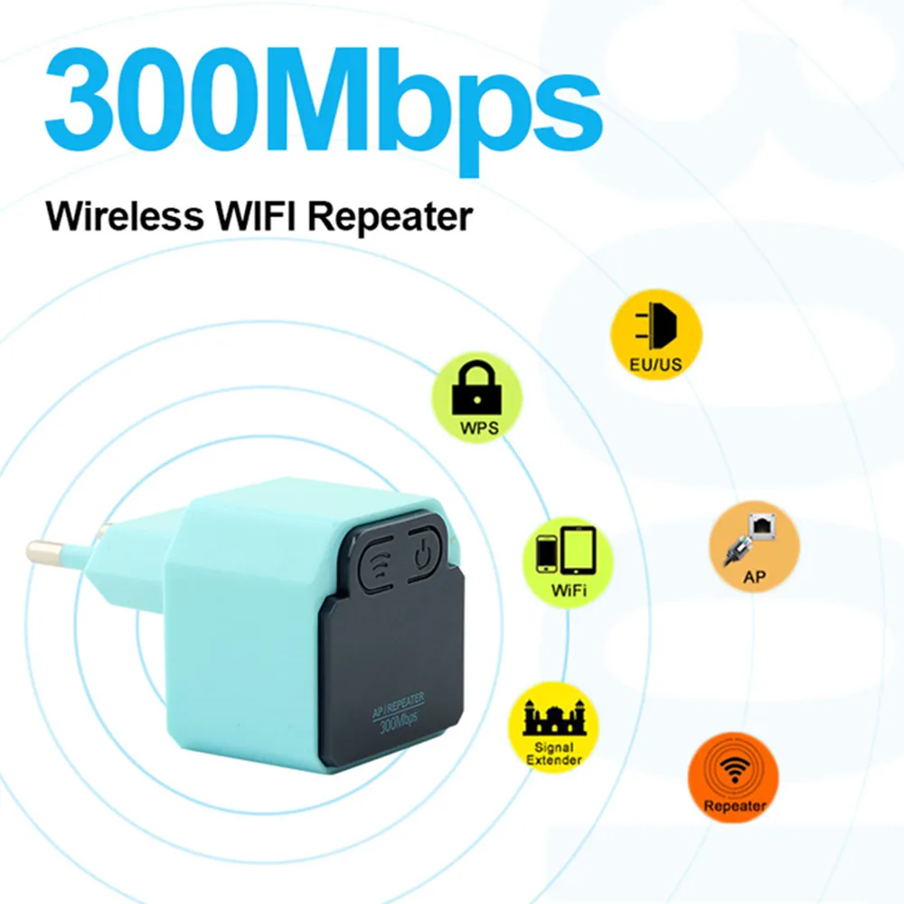 Беспроводной Wi Fi репитер 300 Мбит/с 802.11n усилитель сигнала точки доступа 2 4