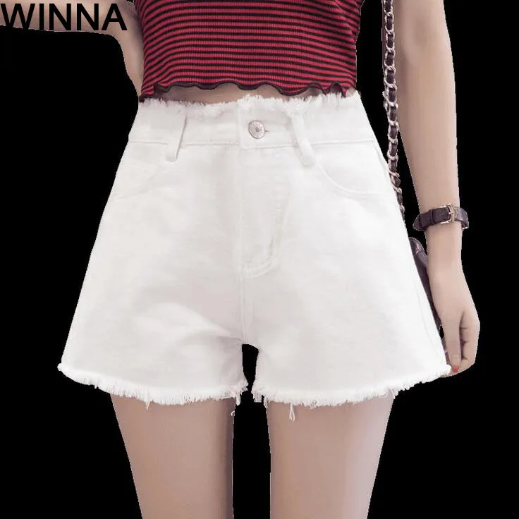 Шорты женские джинсовые с завышенной талией повседневные пикантные офисные