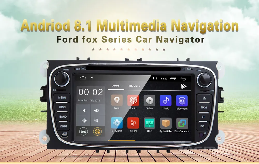 Android 8,1 2 din Авторадио автомобильный dvd-плеер для Ford Focus 2 Ford Mondeo 4 FordC-Max S-Max Kuga Galaxy Transit подключения навигации