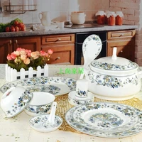guci china tableware jingde zhen 56 pieces bone china tableware round section zi yu shan zhuang glaze