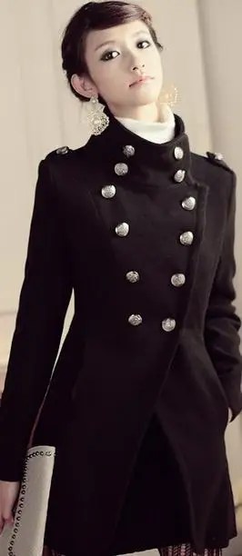 Новое Женское английское шерстяное пальто с двойной грудью зимнее модная куртка