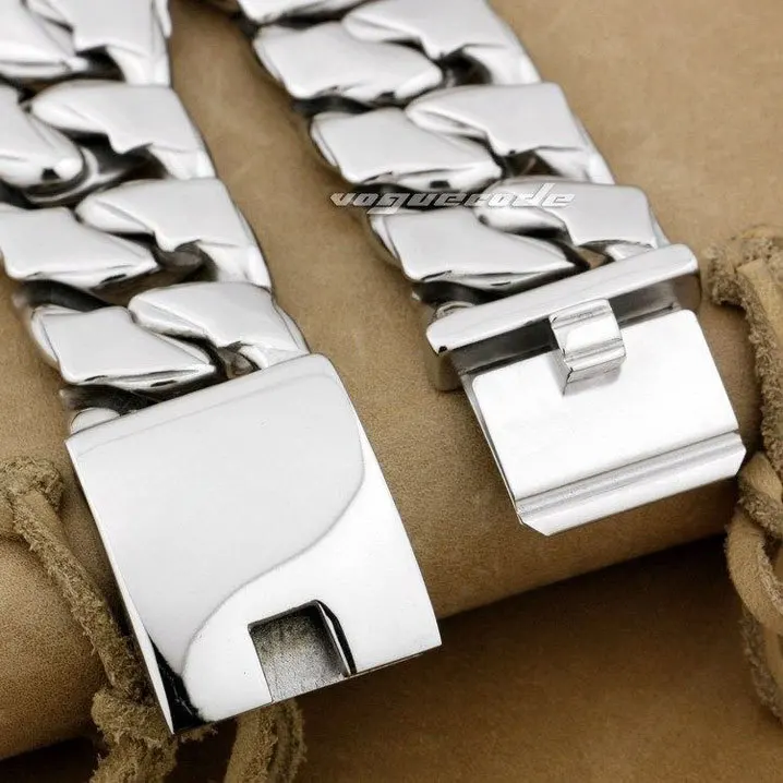 Огромный и тяжелый Блестящий Модный браслет в стиле панк Прочный Мужской