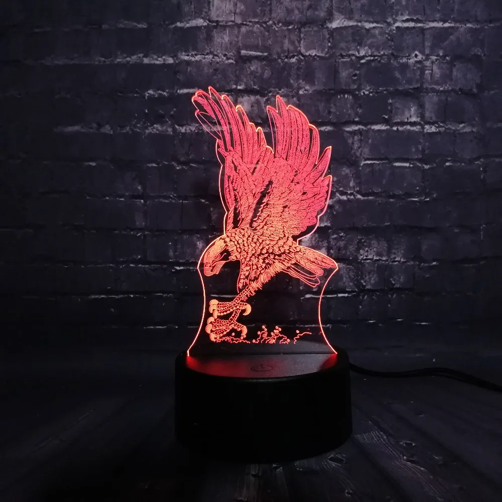 Дропшиппинг 3D сова резьба светодиодный ночник украшение лампа в форме животного спальня свет сна 7 цветов Изменение мальчик подарок ребенку на Рождество игрушка