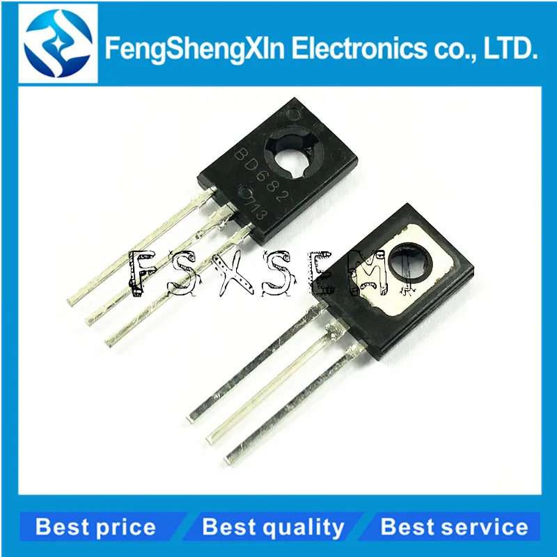 

100pcs/lot BD682 COMPLEMENTARY SILICON POWER DARLINGTON TRANSISTORS TO-126