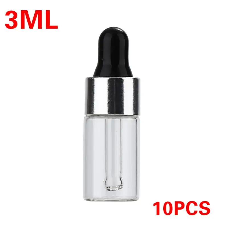 3ml clear 1 мл/2 мл/3 мл мини-бутылка для капель жидкости многоразового использования Esstenial стеклянная бутылка контейнер с стеклянная пипетка для закапывания в глаза - Цвет: 3ml clear