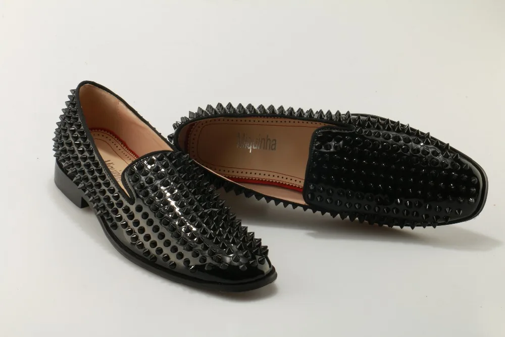 Обувь большого размера человек черный лакированная кожа casaul Туфли без каблуков