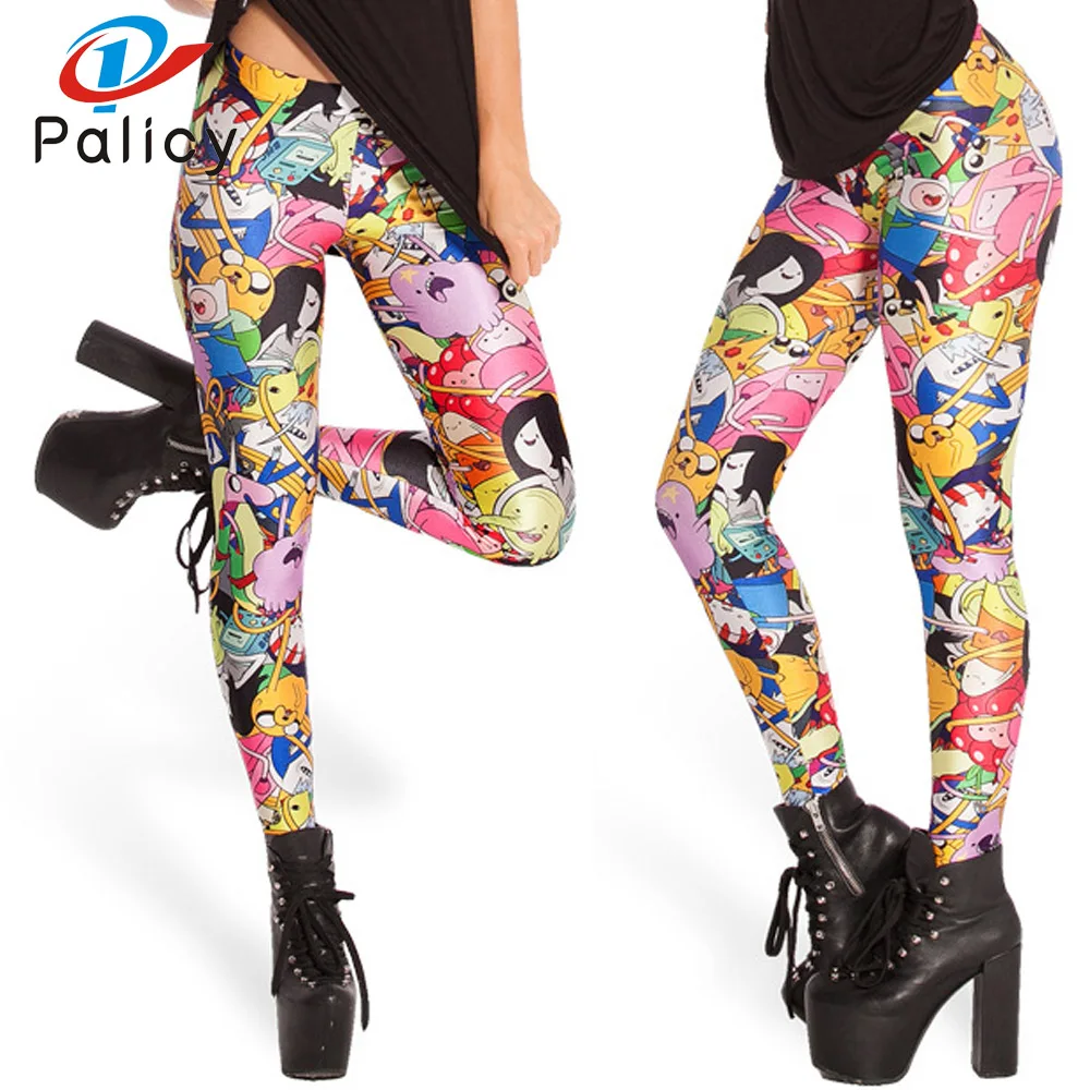 Palicy Sexy Colorful Thin Fitness Fashion 3D Print Leggings Cartoon Women High Waist Breathable Trouser Pants Free shipping