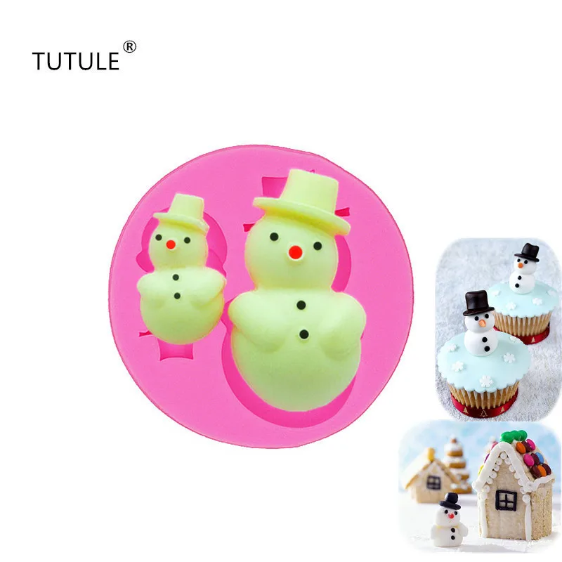 

Gadgets-Snowman Mold Polymer Clay Resin Fondant Silicone Mould-Cake Tool Fondant Chocolate Candy DIY CupcakeTopper Sugar Molds