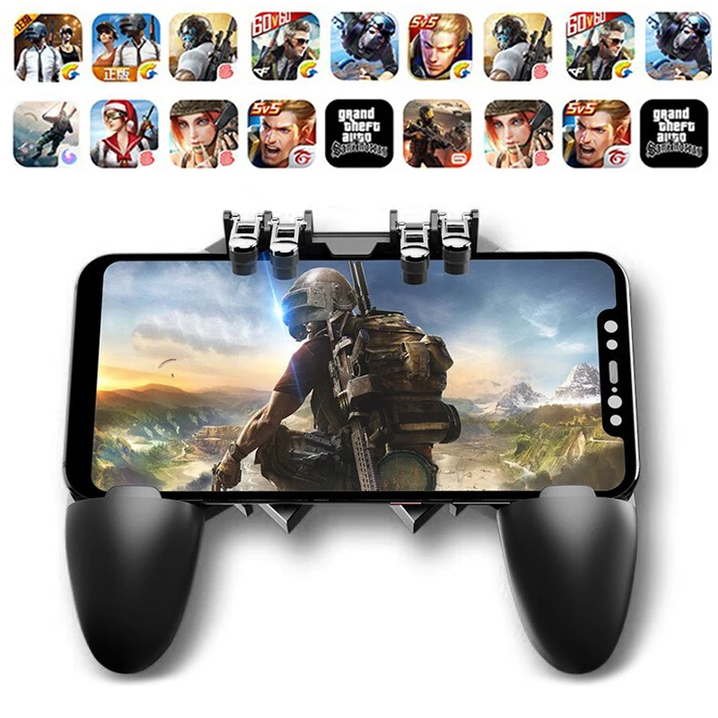 Мобильный контроллер PUBG, кнопка поворота, геймпад для PUBG IOS Android, шесть 6 пальцев, операционный геймпад, периферийный контроллер PUBG