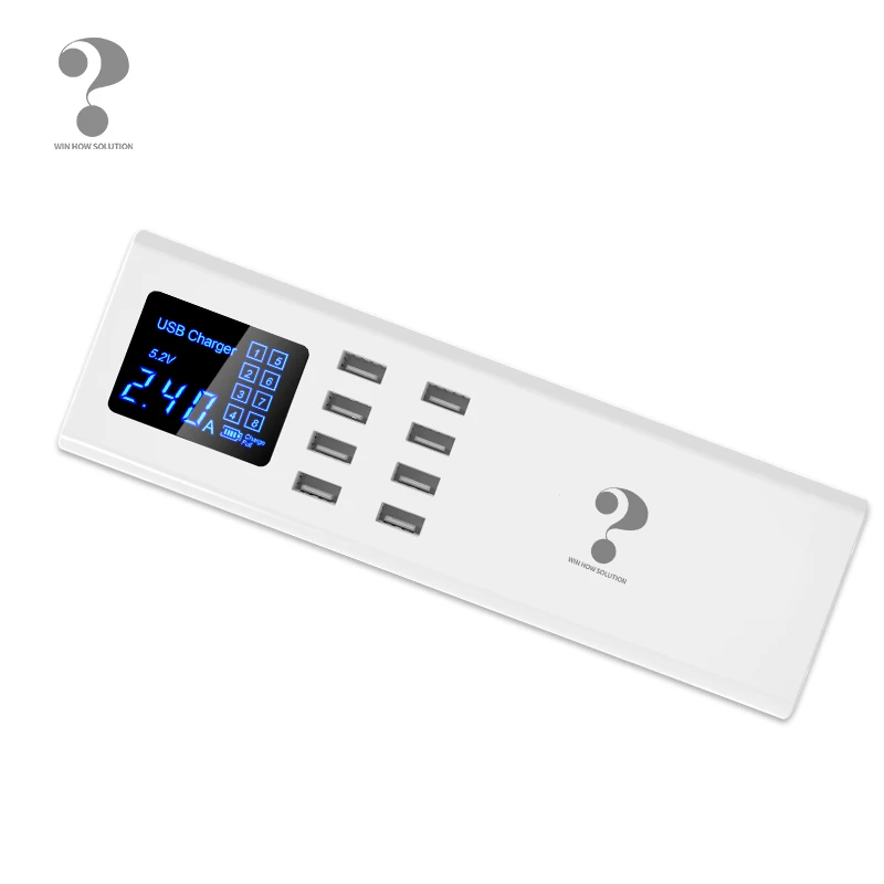 no Wireless Умный Универсальный usb зарядное устройство светодиодный дисплей 8 портов втулка для быстрой зарядки настенный адаптер розетка питания для Apple Android HUAWEI Xiaomi htc - Цвет: no Wireless