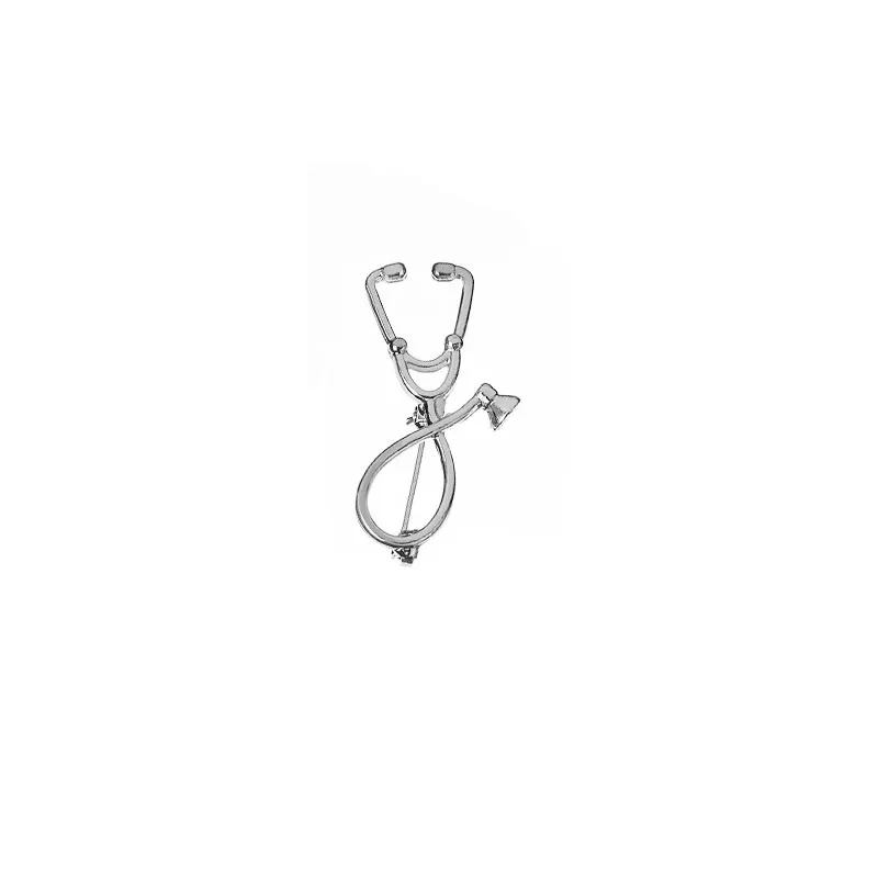 Stethoscope 2 Мультяшные медицинские эмалированные булавки, броши для доктора медсестры, стоматолога, стетоскопа, капсулы, зуб, орган, сердце, глазное яблоко, мозговая брошь, ювелирные изделия - Окраска металла: Stethoscope 2