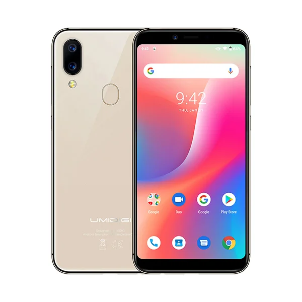 Gold UMIDIGI A3, Android 9,0, глобальная полоса, 5,5 дюймов, incell HD+ дисплей, 2 ГБ+ 16 ГБ, смартфон, четырехъядерный, 12 Мп+ 5 МП, разблокировка лица, двойной, 4G, мобильный телефон - Цвет: Gold