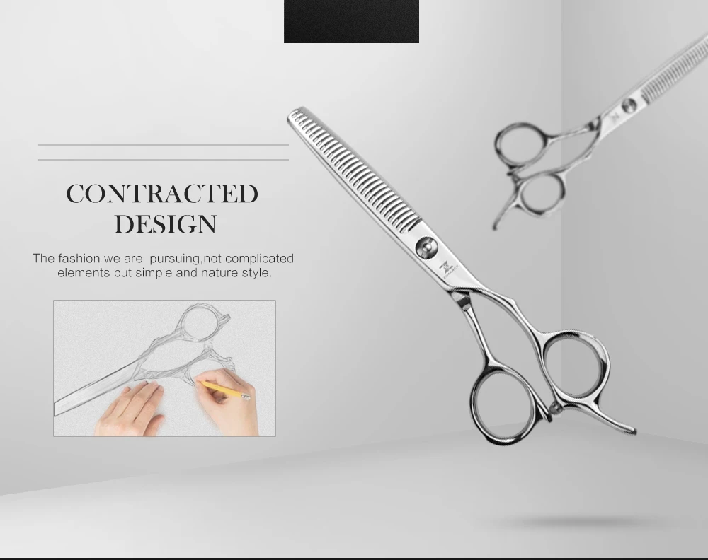 Быстрая ZUFANCY профессиональный высокое качество Япония 440C 6 дюймов Ножницы Парикмахерские парикмахерские прямые и филировочные ножницы ZF-05