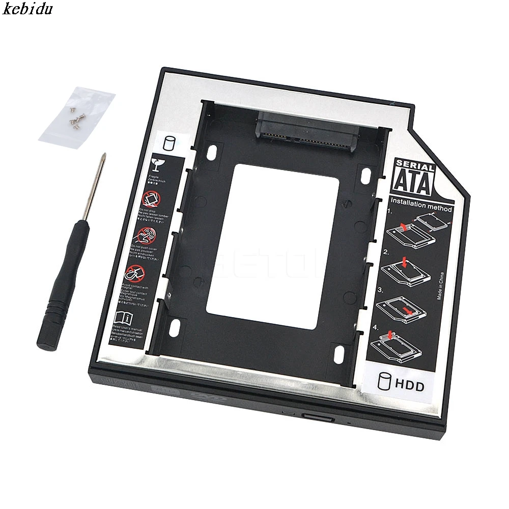 Kebidu 1 шт. 12 7 мм Универсальный 2 й HDD Caddy 5 &quotSATA 3 0 SSD корпус жесткого диска +