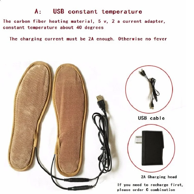 Зимние теплые стельки Covpee с электрическим подогревом питанием от USB|insole for men|heated