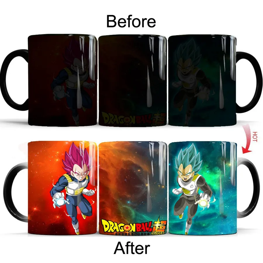 red Vegata Прямая Dragon Ball Z Супер Saiyan черный, красный синий волосы Гоку Vegata кружка меняющие цвет кружки кофе чай чашки - Цвет: red Vegata