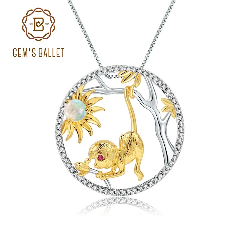 GEM'S BALLET натуральный Африканский опал обезьяны 12 Китайский Зодиак ювелирные