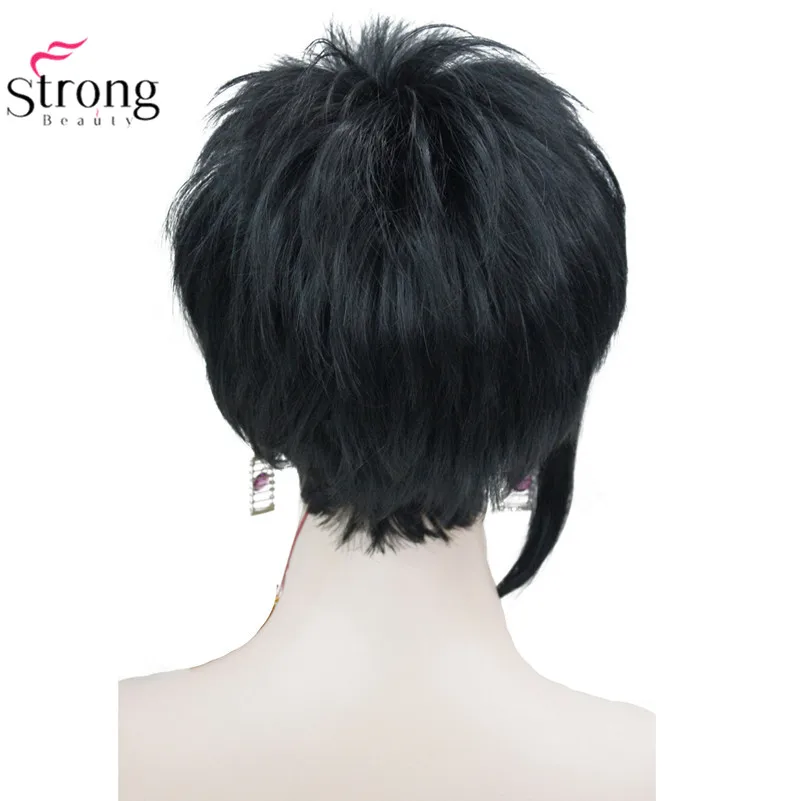 StrongBeauty Асимметричные боковые пряди блондинка короткие прямые синтетические волосы парик выбор цвета - Цвет: #1